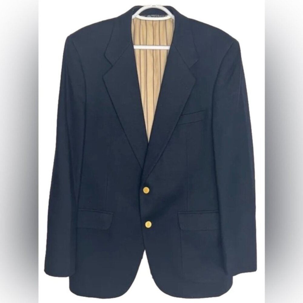 Kingsridge 100% PURE WOOL USA🇺🇸TAILORED 2 Button Blazer Shoulder Pads LARGE‎